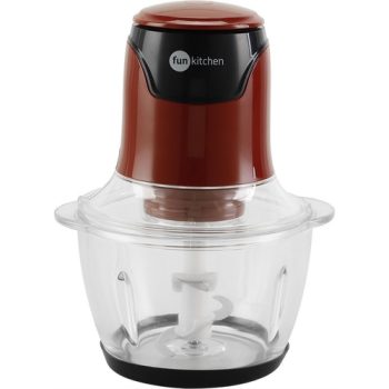 Mini processador com Bowl de Vidro Vermelho Fun Kitchen – 127V