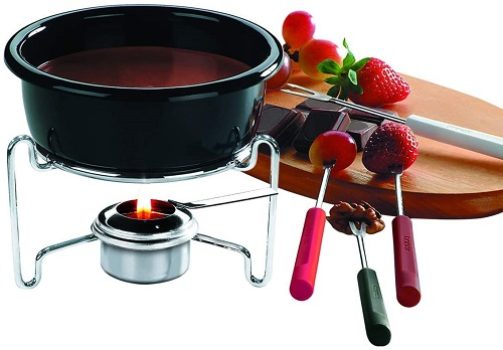 Conjunto de para Fondue de Chocolate 7 Peças, Brinox, Preto