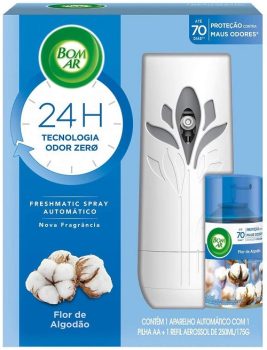 Aromatizador Bom Ar Spray Automático Freshmatic Flor de Algodão Aparelho + Refil 250ml