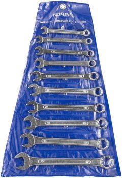 Eda 3WQ Chaves Combinadas na Bolsa Eda, Jogo 10 Peças, Prateado