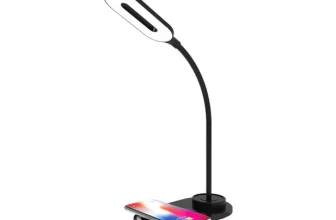 Luminária de Mesa LED Geonav Office LBQIBK – com Carregador