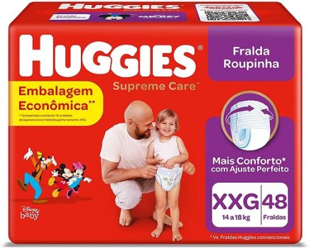 Fralda Huggies Supreme Care Roupinha XXG – 48 fraldas