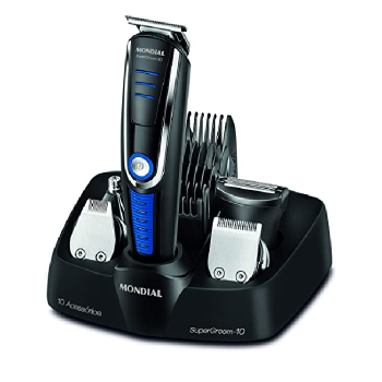 Aparador de Pelos Mondial, Super Groom – 10, Preto/Azul, Bivolt – BG-03