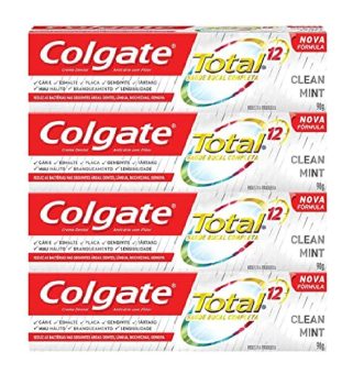 Creme Dental Colgate Total 12 Clean Mint 90g , Kit com 4 unidades