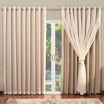 Cortina Blackout Com Voil 4,00m X 2,70m Blecaute Em Tecido Para Quarto E Sala