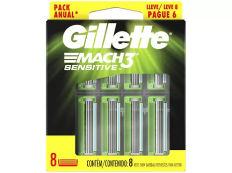Carga Gillette Mach3 Sensitive – 8 Unidades