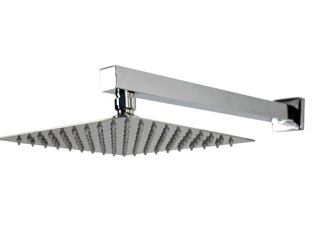 Ducha Chuveiro 20×20 Slim Inox Com Braço 36 Cm Solar Gás Marca: Primor