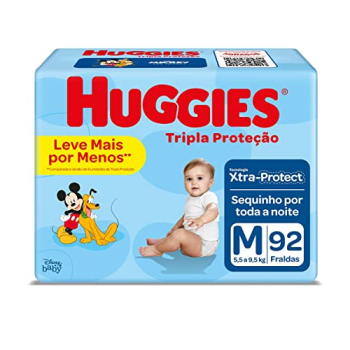 Fralda Huggies Tripla Proteção M – 92 Unidades