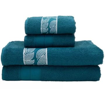 Jogo de Toalhas Teka 100% Algodão Diamante e Alice – Turquesa 4 Peças