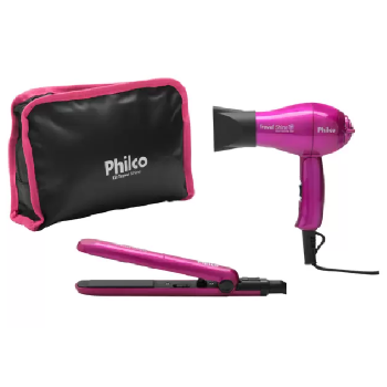 Kit Secador e Chapinha de Viagem – Philco Travel Shine