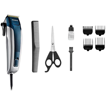 Máquina de Cortar Cabelos Mondial Titanium Power CR-09M com 4 Pentes de Corte – Azul/Prata