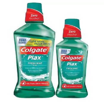 Kit Enxaguante Bucal Colgate Sem Álcool – Plax Fresh Mint 2 Unidades