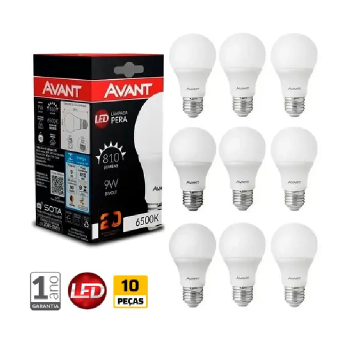 Kit 10 Lâmpada Led 9w Bulbo Soquete E27 Bivolt Casa Comércio