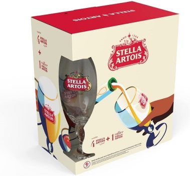 KIT STELLA ARTOIS 275ML 4 UN + 1 CALICE STELLA 250ML