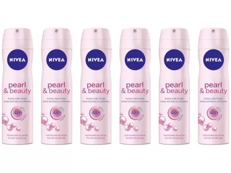 Kit Desodorante Nivea 6 Unidades – Pearl & Beauty Aerossol Feminino 150ml