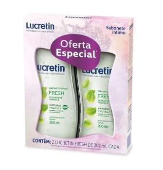 Kit Sabonete Líquido Íntimo Lucretin Fresh 200Ml 2 Unidades, Lucretin