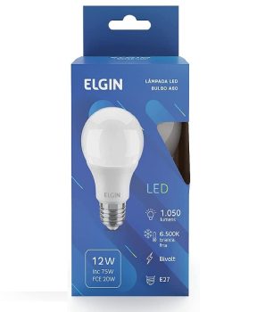 Kit com 10 Lampadas Bulbo Led A60 9W Bivolt 6500K Elgin