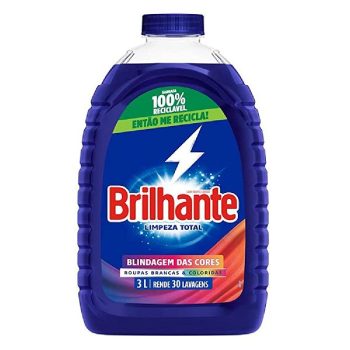 Lava Roupas Líquido Brilhante Limpeza Total 3L