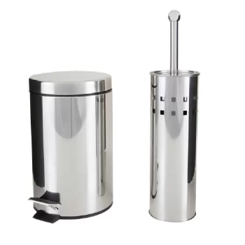 Kit Lixeira Inox para Banheiro com Pedal – 3L 2 Peças Brinox Stardard