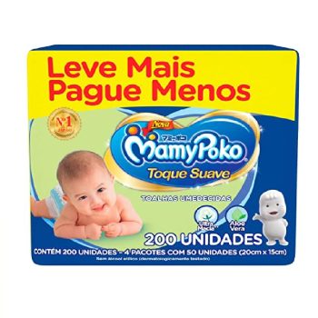 Lenço Infantil Mamypoko Com 200 Toque Suave, MAMYPOKO, Branco, 200 Unidades