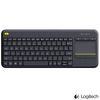 Logitech K400 Plus TV – Teclado sem fio com Touchpad Integrado, Conexão USB Unifying e Layout ABNT2