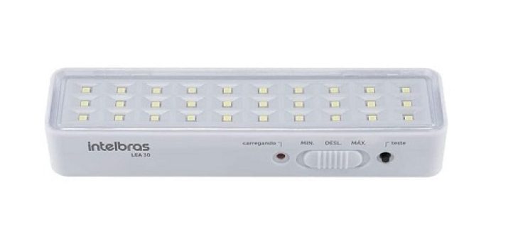 LUMINARIA de EMERGENCIA AUTONOMA LEA 30, intelbras, Branco