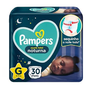 Fralda Pampers Ajuste Total Noturna G 30 Unidades, Pampers