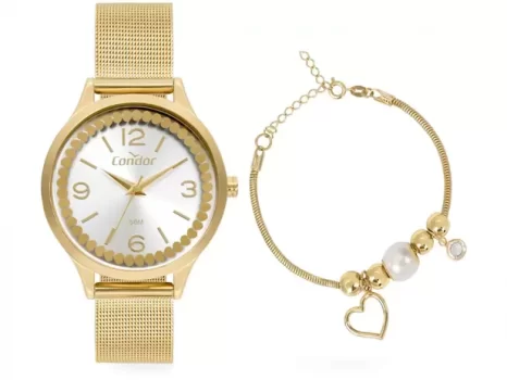 Relógio Feminino Analógico Condor COPC21AEBX/K4D – Dourado com Acessório