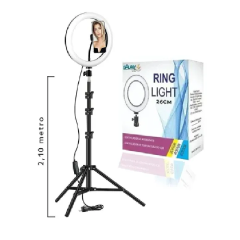 Ring Light Led Iluminador 26cm Completo + Tripé 2.1m