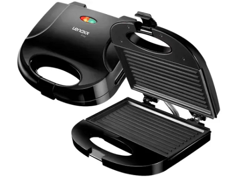 Sanduicheira/Grill Lenoxx Easy PSD121 Preta – 750W Antiaderente
