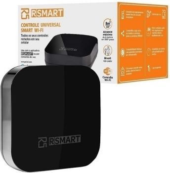 Smart Controle Universal Inteligente RSMART Wi-Fi Infravermelho – Compatível com Alexa, 2021, Preto