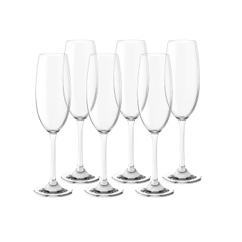 Jogo de Taças para Espumante de Cristal 220ml – 6 Peças Haus Sense