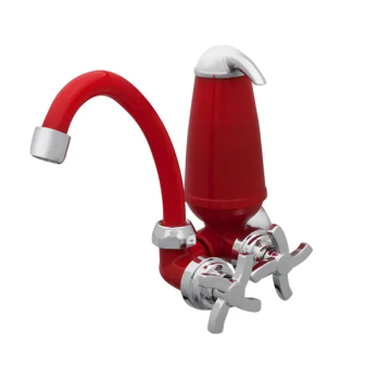 Torneira com Filtro para Cozinha Acquabios – de Parede Color Acqua E05 Vermelha