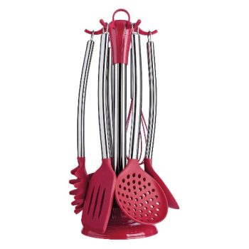 Utensilios De Cozinha Silicone 7 Pcs Vermelho
