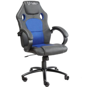 Cadeira Gamer Husky Gaming Snow, Preto e Azul, Cilindro de Gás Classe 4, Base em Metal, Roda em Nylon – HSN-BB