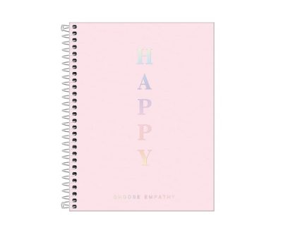 Caderno Colegial Espiral Happy Rosa, Capa Plástica, 10 Matérias, 160 folhas – Tilibra
