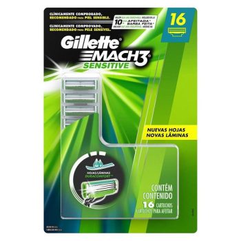 Carga para Aparelho de Barbear Gillette Mach3 Sensitive – 16 unidades