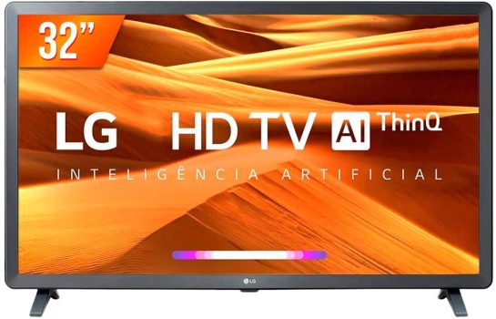 Smart TV LED 32″ HD LG 32LM621CBSB.A, 3 HDMI, 2 USB, Bluetooth, Wi-Fi, Active HDR, ThinQ AI