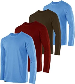 Kit com 4 Camisetas Masculinas Básicas Manga Longa Slim Fitness