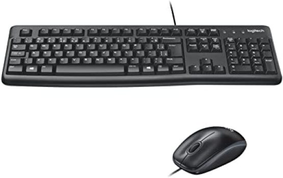 Combo Teclado e Mouse com fio USB Logitech MK120 com Design Confortável, Durável e Resistente à Respingos e Layout ABNT2