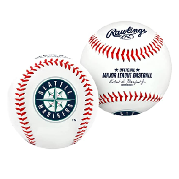 Rawlings Bola de beisebol com logotipo do time Seattle Mariners da MLB, oficial, branco