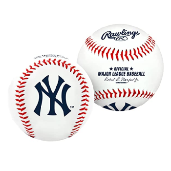 Bola de beisebal com o logotipo do time New York Yankees da MLB, oficial, branco