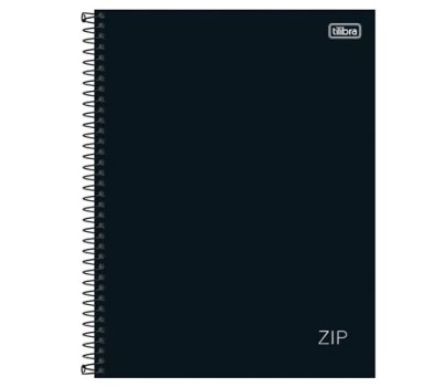 Caderno Espiral Capa Dura Universitário 10 Matérias Zip Preto 160 Folhas, Tilibra, 305421
