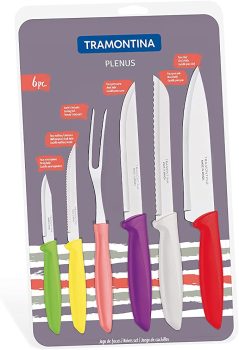 Jogo de Facas Plenus 6 Peças Tramontina Plenus Multicor