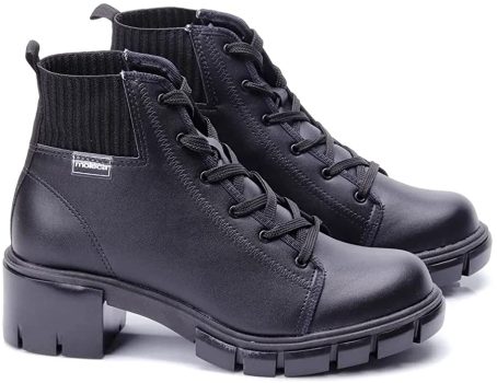 Bota Feminina Moleca Coturno Elástico Preto