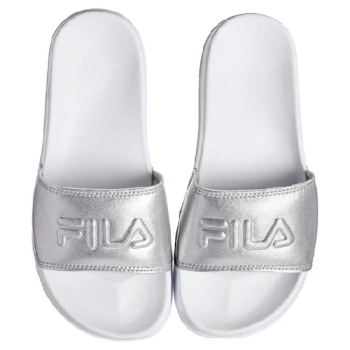 Chinelo Slide Fila Drifter Branco/Prata
