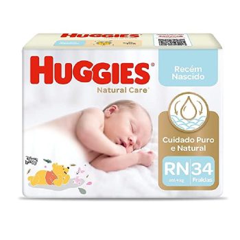 Fralda Huggies NATURAL CARE RN 34 unidades