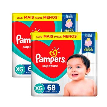 Fralda Pampers Supersec XG – 136 Unidades