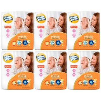 Fralda Pom Pom Protek Derma Jumbo Tamanho XXG – 108 Unidades
