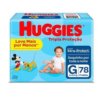 Fralda Huggies Tripla Proteção G – 78 Fraldas